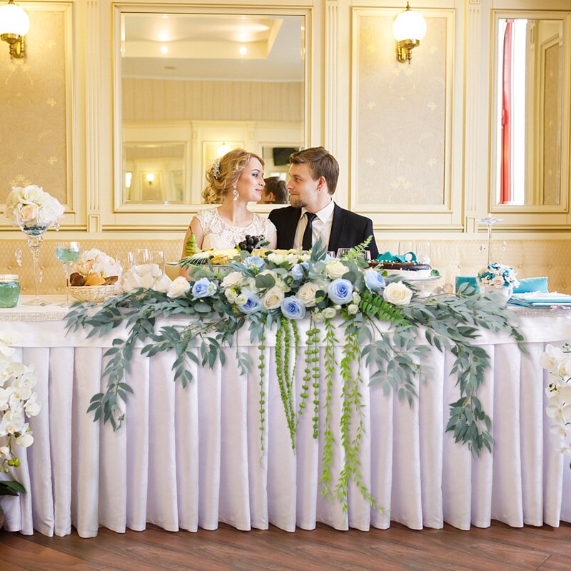 hydrangea cotton table runner