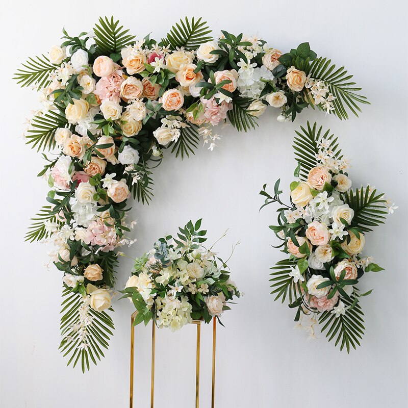 decorative white wedding arch